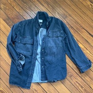 black/gray Denim Shacket